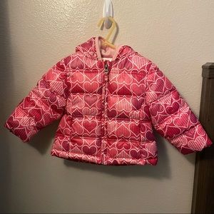 12m Pink hearts puffer coat